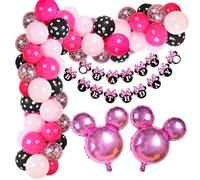 Ballons De Baudruche - Kreatwow Minnie Mouse Décorations D'anniversaire Kit Filles Fournitures