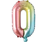 Ballons de baudruche lettres multicolores arc-en-ciel - 40 cm pour anniversaire mariage fête décoration joyeux anniversaire JGA cadeau ballon de baudruche diplôme grand XXL petit garçon (40 cm - O)