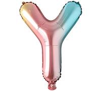 Ballons de baudruche lettres multicolores arc-en-ciel - 40 cm pour anniversaire mariage fête décoration joyeux anniversaire JGA cadeau ballon de baudruche diplôme grand XXL petit garçon (40 cm - Y)