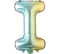 Ballons de baudruche lettres multicolores arc-en-ciel - 40 cm pour anniversaire mariage fête décoration joyeux anniversaire JGA cadeau ballon de baudruche diplôme grand XXL petit garçon (40 cm - I)