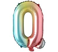 Ballons de baudruche lettres multicolores arc-en-ciel - 40 cm pour anniversaire mariage fête décoration joyeux anniversaire JGA cadeau ballon de baudruche diplôme grand XXL petit garçon (40 cm - Q)