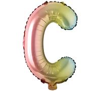Ballons de baudruche lettres multicolores arc-en-ciel - 40 cm pour anniversaire mariage fête décoration joyeux anniversaire JGA cadeau ballon de baudruche diplôme grand XXL petit garçon (40 cm - C)