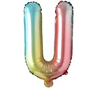 Ballons de baudruche lettres multicolores couleurs arc-en-ciel - 40 cm pour anniversaire mariage fête décoration joyeux anniversaire JGA cadeau ballon de baudruche diplôme grand garçon (40 cm - U)