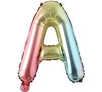Ballons de baudruche lettres multicolores couleurs arc-en-ciel - 40 cm pour anniversaire mariage fête décoration joyeux anniversaire JGA cadeau ballon de baudruche diplôme ABI garçon (40 cm - A)
