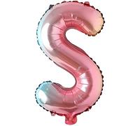 Ballons de baudruche lettres multicolores couleurs arc-en-ciel - 40 cm pour anniversaire mariage fête décoration joyeux anniversaire JGA cadeau ballon de baudruche diplôme grand garçon (40 cm - S)