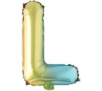 Ballons de baudruche lettres multicolores couleurs arc-en-ciel - 40 cm pour anniversaire mariage fête décoration joyeux anniversaire JGA cadeau ballon de baudruche diplôme grand garçon (40 cm - L)