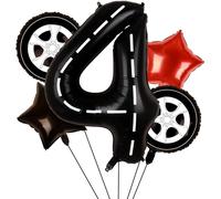 Ballons de Course pour Voiture, Décoration Anniversaire 4 Ans Cars, Ballon Pneu, Décoration pour Enfants, Fête à Thème