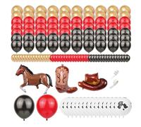 Ballons de cowboy - Ensemble de décoration de fête occidentale, 130 ballons de cow-boy, kit d'arche de ballons sur le thème de l'Ouest sauvage avec bottes, chapeaux et chevaux | Ballons en latex pour