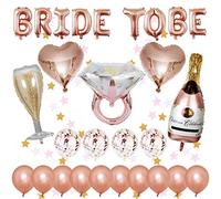 Ballons de décoration de enterrement de vie Bride To Be, 14 ballons de latex, 5 ballons d'aluminium, guirlande suspendue en forme d'étoile de 2M pour décoration de fête