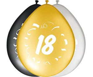Ballons de Fête Elégants 18 Ans 30cm - 8 pièces