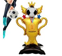 Ballons de fête - Ensemble de décoration géants sur le thème du football - Grand présentoir de ballons de football sur pied avec design gonflable accrocheur, rehausseur d'ambiance festive, idéal pour