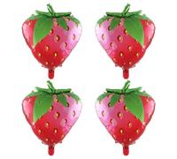 Ballons de fête sur le thème des fruits | Ballons en aluminium en forme de fruit - Accessoires jumbo en forme de fraise tropicale, pastèque, décorations de fête pour anniversaire, révélation du sexe