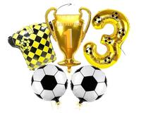 Ballons de Football en Jersey, 5 pièces, 32 pouces, ballon trophée championnat, chiffres dorés, bricolage, décorations fête d'anniversaire Pour Championnat Monde Fête(Color4)