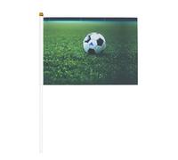 Ballons de football sur herbe double face agitant et mini drapeaux à bâton, adaptés pour la décoration de fête et les activités d'équipe