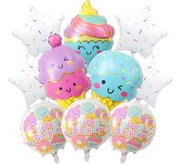 Ballons de Glace, 10pcs Ballons en Aluminium Crème Glacée, Candy Lollipop Foil Balloons, Ballon Crème Glacée, Ballon Glace Anniversaire, Balloon Glaces, Déco Anniversaire Glaces