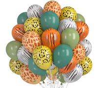 Ballons de jungle, lot de 36 ballons safari animaux, décoration pour anniversaire d'enfants, ballons imprimés léopards et tigres, accessoires de fête pour anniversaire safari pour garçons