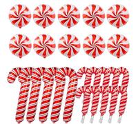 Ballons de Noël en forme de canne à sucre d'orge rouge en mylar pour thème sucré, Nouvel An, décorations de fête de Noël