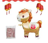 Ballons de Nouvel An,Gonflable Mignon Dessin Animé Avec Roues - Ballon Cheval Animal Qui Se Tient Debout Seul et Marche,Pour Adultes Et Extérieur Jardin Porche Salon Fête Célébration Fête Du Printemps