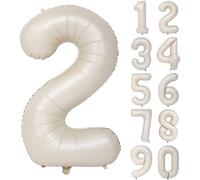 Ballons de numéros en mylar blanc crème, ballons à l'hélium pour décoration de fête d'anniversaire, banquet, Noël 7,5,9,2,3,4,6,8,1,0,2026PC