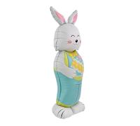 Ballons de Pâques en aluminium 149 cm sur pied mignon | Ballons en forme de lapin pour décorations de Pâques pour jardin, terrasse, véranda, pelouse, maison, école, vacances