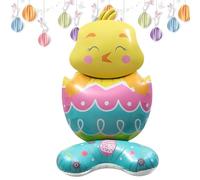Ballons de Pâques en aluminium - Ballon géant en forme de lapin debout 3D | Décoration de lapin autoportante - Décoration de fête en aluminium pour Pâques, anniversaire, fête prénatale, présentation s