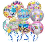 Ballons de Pâques,Lapin ballons,9PCS Ballon décoratif de Pâques,Pâques Ballons Lapin Gonflables pour Festival Maison Printemps Pâques Décoration Fête d'anniversaire,Foil decor lapin thème decor