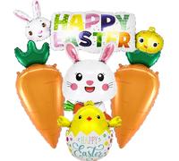 Ballons de Pâques Lapin Ballons Happy Easter Party Décorations Bunny Baby Shower Décorations Œuf Poussin Décoration sur le thème du printemps
