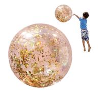 Ballons de Plage Pailletés - 40cm Ballon Gonflable | Jouet Aquatique Extérieur - Ballon Transparent à Sequins, Piscine, Jeu Été, Accessoire Photo, Fournie avec Pompe