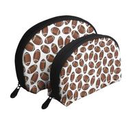 Ballons de Rugby de Football américain, Trousse de Maquillage Coquille Femme Petit Porte-Monnaie Trousse de Toilette Trousse à cosmétiques 2 pièces