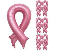 Ballons de Sensibilisation en Forme de Ruban Rose pour le Cancer du Sein - Lot de 12 ou 24, Décoration pour Octobre Rose, Campagnes de Lutte et Collectes de Fonds Caritatives (12 pièces)