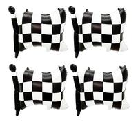 Ballons de Voiture de Course, 4pcs Ballons d'Aluminium de Voiture de Course, Ballon à Carreaux Noirs et Blancs, Decoration Anniversaire Voitures de Courses, Ballon Thème Anniversaire Cars (Couleur A)