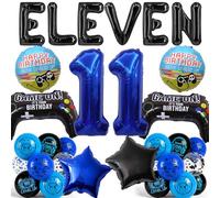 Ballons décoratifs d'anniversaire de jeu vidéo - Ensemble de décoration pour 11e e anniversaire avec manette de jeu - Ballon géant en aluminium en forme de chiffre - Fournitures de fête à thème pour