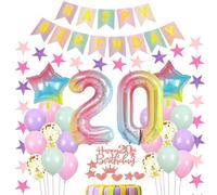 Ballons Décoration 20 ans anniversaire femme rose, Décoration 20 ans anniversaire femme, Déco anniversaire 20 ans,Décoration 20 ans anniversaire femme multicolore,Ballon 20 ans anniversaire Ballon