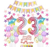 Ballons Décoration 23 ans anniversaire femme rose, Décoration 23 ans anniversaire femme, Déco anniversaire 23 ans,Décoration 23 ans anniversaire femme multicolore,Ballon 23 ans anniversaire Ballon