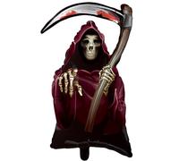 Ballons d'Halloween en aluminium avec motif tête de mort squelette pour décorations de fête effrayantes, décorations de maison hantée et événements d'intérieur sur le thème de l'horreur
