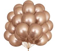 Ballons Doré Champagne, Paquet de 30 Ballons Champagne Doré Métalliques en Latex 12 Pouces 30,5 cm Ballon avec Ruban pour Femmes Fête d'anniversaire de Filles Mariage Remise des Diplômes Décorations