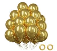 Ballons Dorés, 52 Pièces Ballons Dorés Métalliques Balloons Latex Guirlande Balloons Ensemble, Anniversaire Baby Shower Décoration Fête Mariage, 12 Pouces