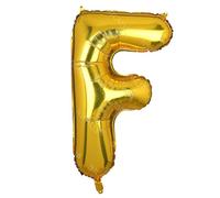 Ballons dorés en forme de lettre F - 101,6 cm - En Mylar - Pour décoration de fête d'anniversaire - Mots personnalisés HH (Gold-F)