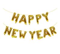 Ballons dorés « Happy New Year » - 40,6 cm - Décorations pour fête NYE 2026