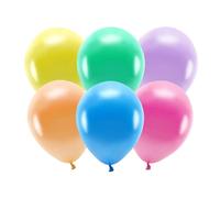 Ballons écologiques PartyDeco 26 cm, couleurs métallisées assorties, lot de 100