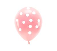 Ballons écologiques PartyDeco 33 cm à pois pastel rose clair, lot de 6