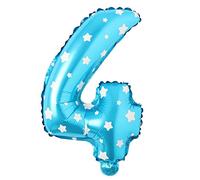 Ballons en aluminium à suspendre - 40,6 cm - Bleu avec étoile - Lettre de l'alphabet et chiffre - Décoration de fête d'anniversaire - Bannière en Mylar - 40,6 cm - Bleu 4