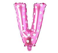 Ballons en aluminium à suspendre en forme de cœur avec lettres de l'alphabet et chiffres Rose 40,6 cm