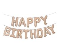 Ballons en aluminium avec inscription « Happy Birthday » - 40,6 cm - Caramel crème