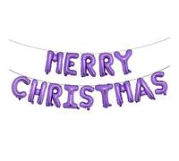 Ballons en aluminium avec lettres de l'alphabet « Merry Christmas » de 40,6 cm - Décorations de Noël - Fournitures de fête (violet de Noël)
