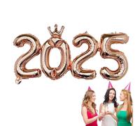 Ballons en aluminium en forme de chiffre pour 2025 | Ballons en aluminium pour décoration de fêtes de fin d'année, de Noël, de remise de diplôme