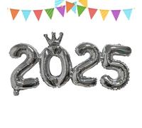 Ballons en aluminium en forme de chiffre pour décoration du Nouvel An 2025 - Ballons en forme de chiffre pour décoration de Nouvel An pour mariage, fête d'anniversaire, fêtes de fin d'année