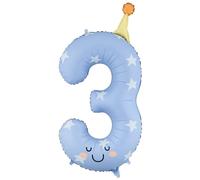 Ballons en aluminium en forme de chiffres de 0 à 9 pastel - 86 cm - Décoration d'anniversaire pour enfants - Accessoires de fête d'anniversaire d'enfant (3)