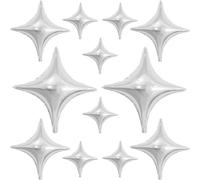 Ballons en aluminium en forme d'étoile argentés, 51 cm, 45 cm, 25,4 cm, 25,4 cm, ballons en forme d'étoile, ballons à l'hélium, pour fête prénatale, anniversaire, nouvel an, décoration de mariage