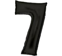 Ballons en aluminium * mat en soie noir * Chiffre 0 à 9 comme décoration pour anniversaire et fête | 86 cm | Chiffres pour anniversaire d'enfant Décoration ballon ballon à air édition 7e anniversaire